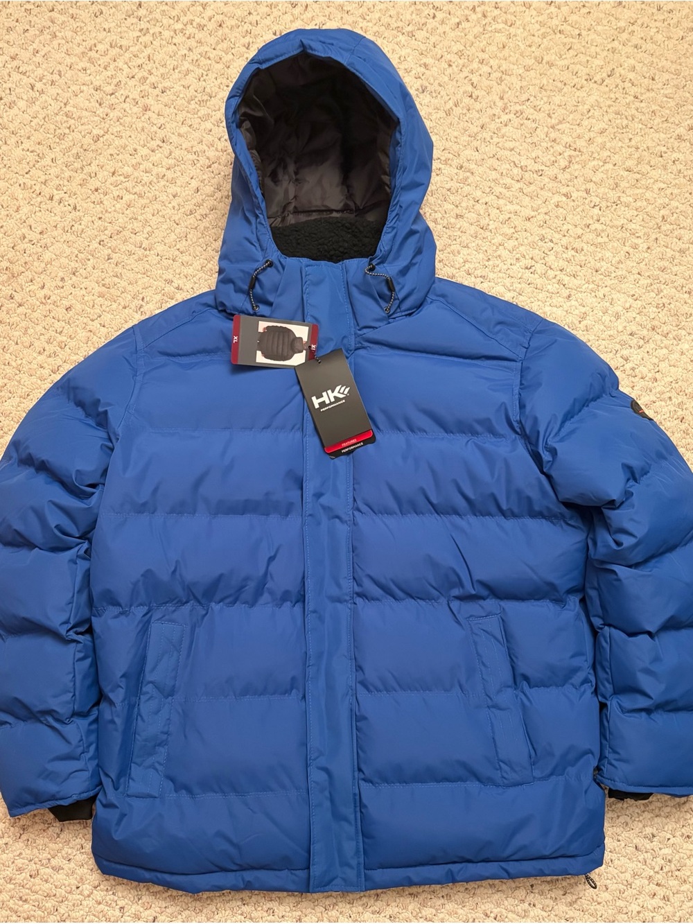 Hawke & Co HK Performance Men's Blue Puffer Jacket XL Water/Wind Resistant
